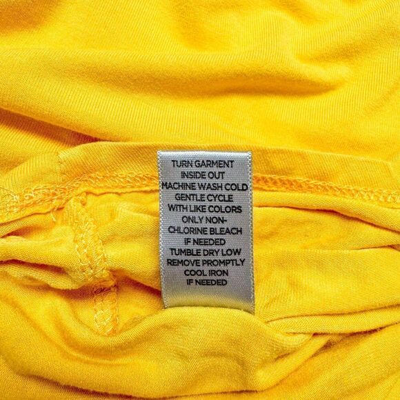 Avenue Scoop Neck Blouse Womens 30/32 Plus Size Top Yellow Strap Back Casual - Picture 9 of 12
